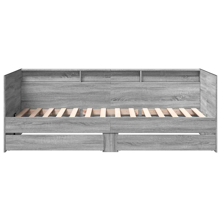 daybed med skuffer uden madras 90x200 cm grå sonoma-eg