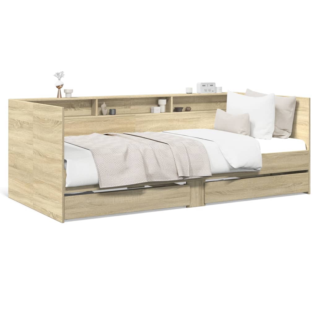daybed med skuffer uden madras 90x190 cm sonoma-eg
