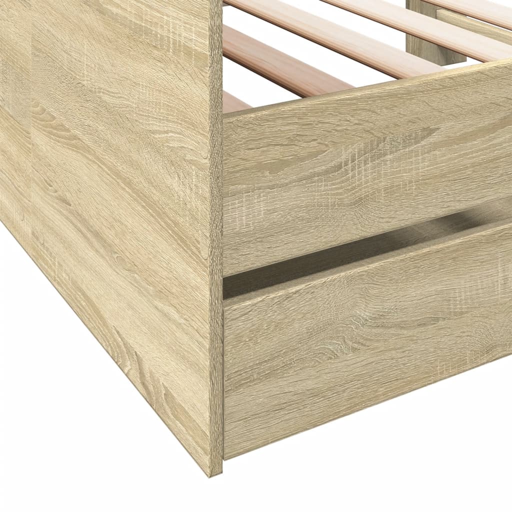daybed med skuffer uden madras 90x190 cm sonoma-eg