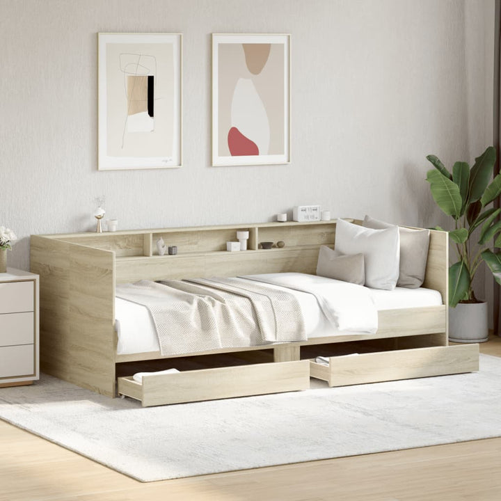 daybed med skuffer uden madras 90x190 cm sonoma-eg