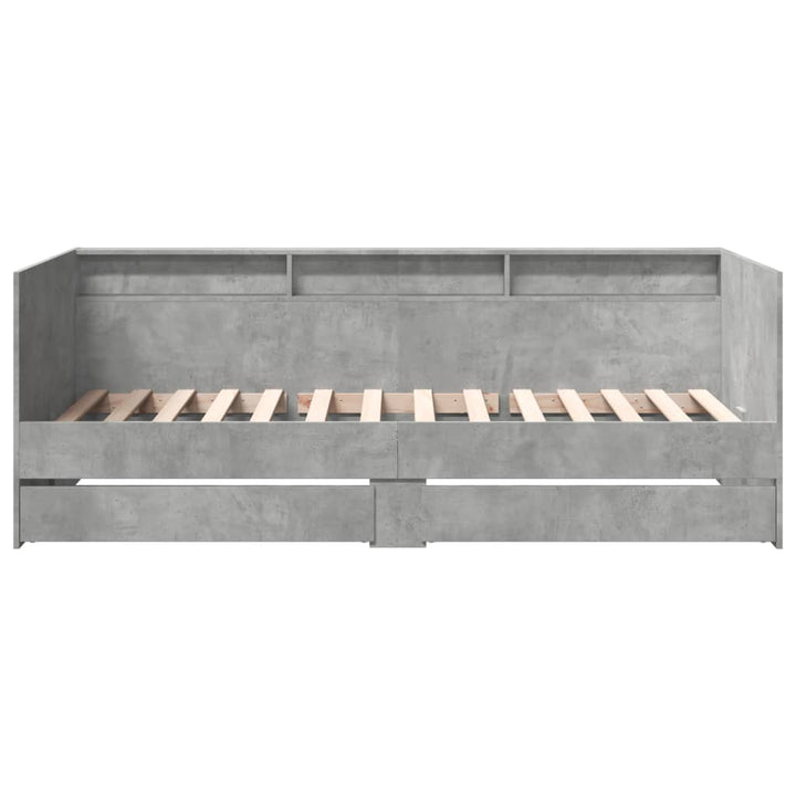 daybed med skuffer uden madras 90x190 cm betongrå