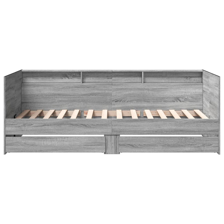 daybed med skuffer uden madras 90x190 cm grå sonoma-eg
