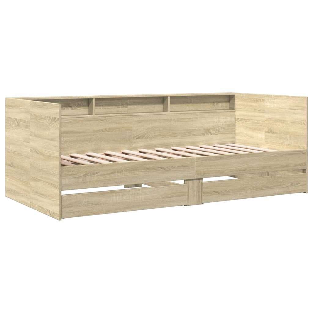 daybed med skuffer uden madras 75x190 cm sonoma-eg