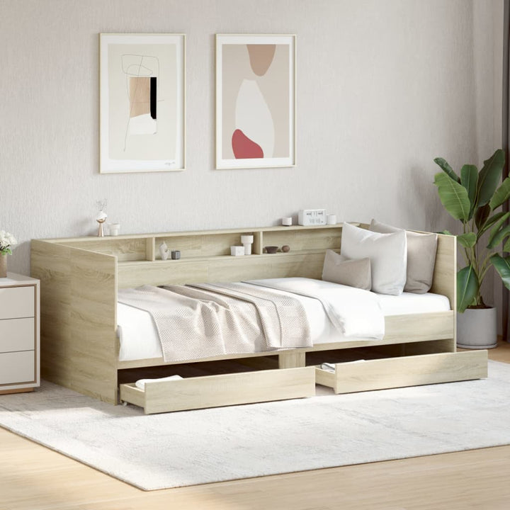 daybed med skuffer uden madras 75x190 cm sonoma-eg