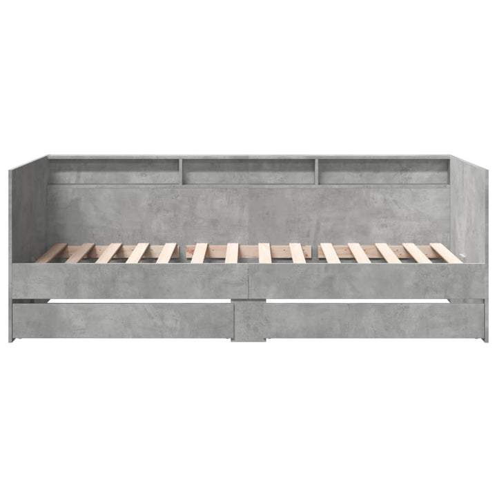 daybed med skuffer uden madras 75x190 cm betongrå