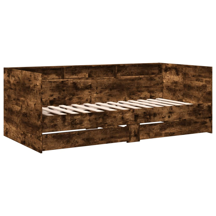 daybed med skuffer uden madras 75x190 cm røget eg