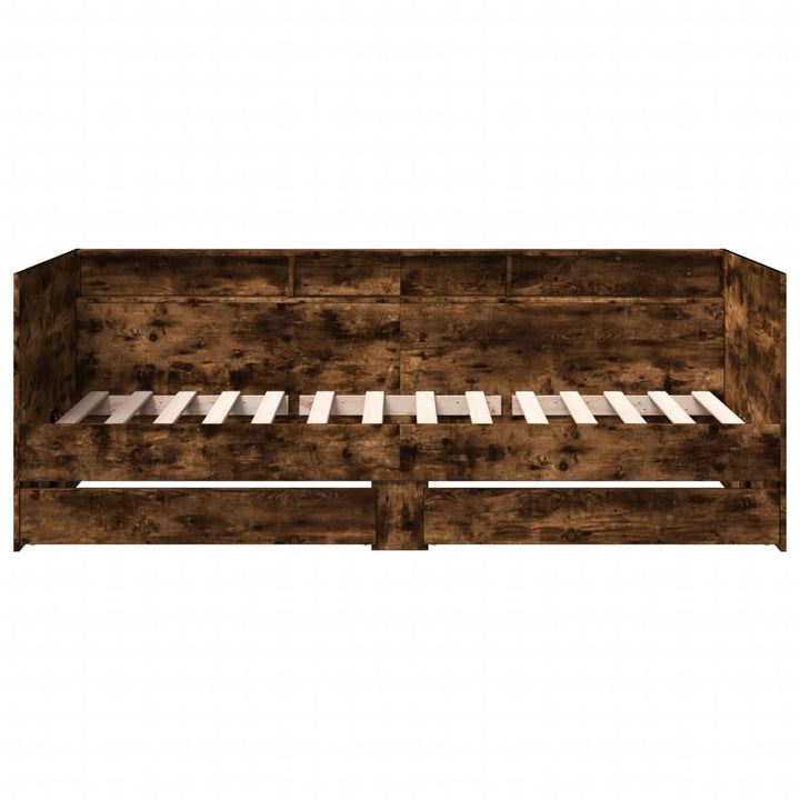 daybed med skuffer uden madras 75x190 cm røget eg