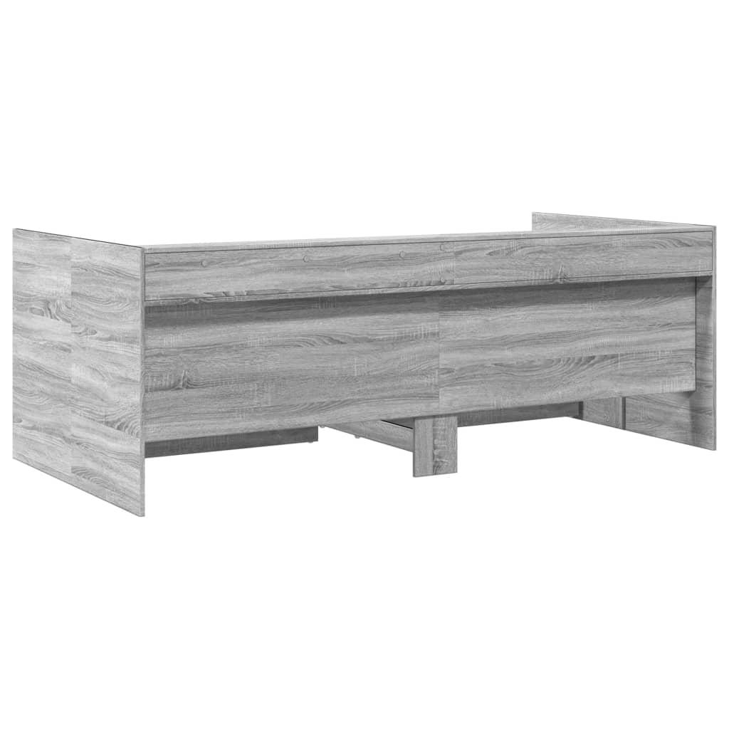 daybed med skuffer uden madras 75x190 cm grå sonoma-eg