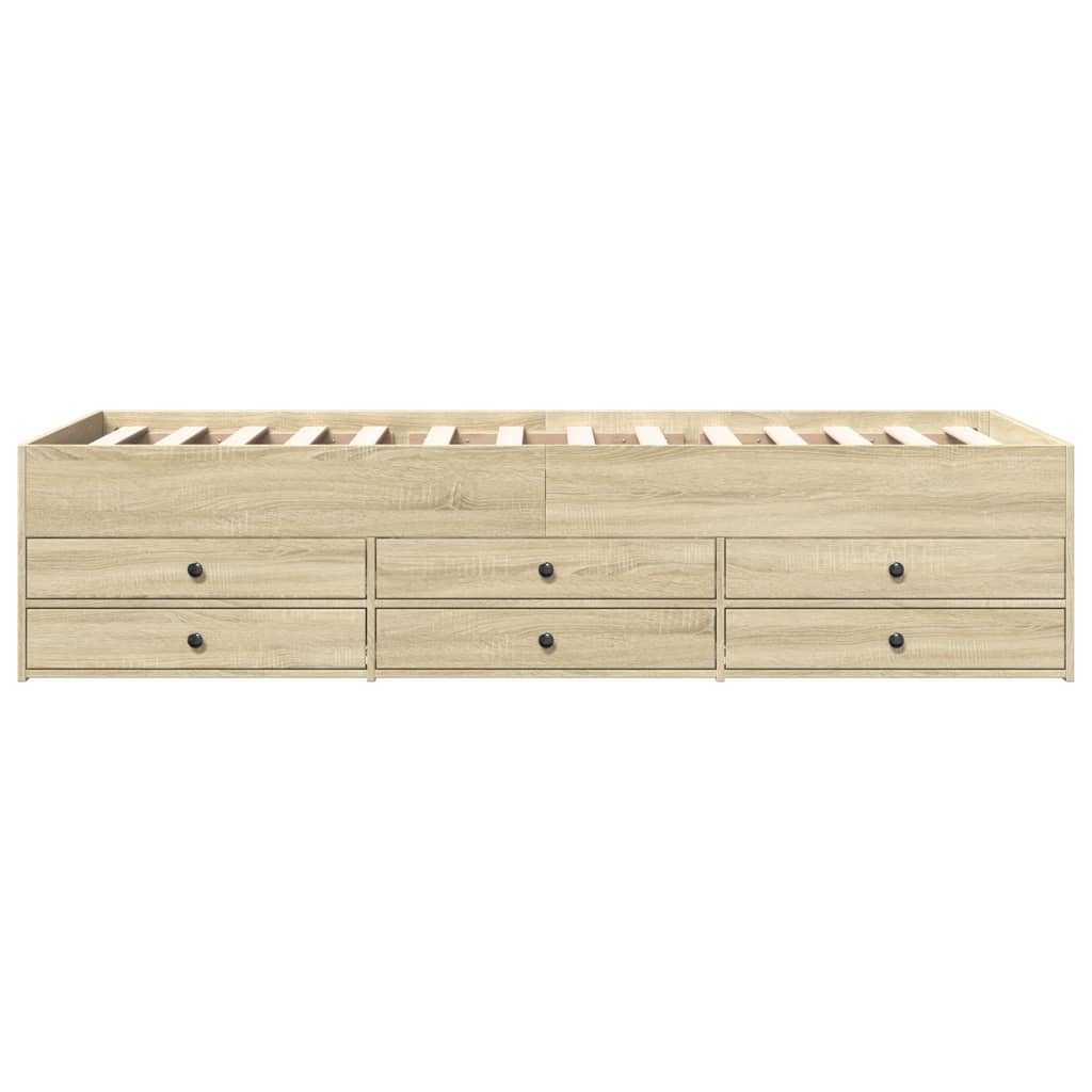 daybed med skuffer uden madras 100x200 cm sonoma-eg