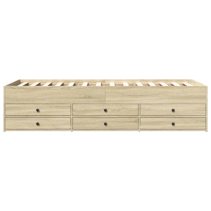 daybed med skuffer uden madras 100x200 cm sonoma-eg
