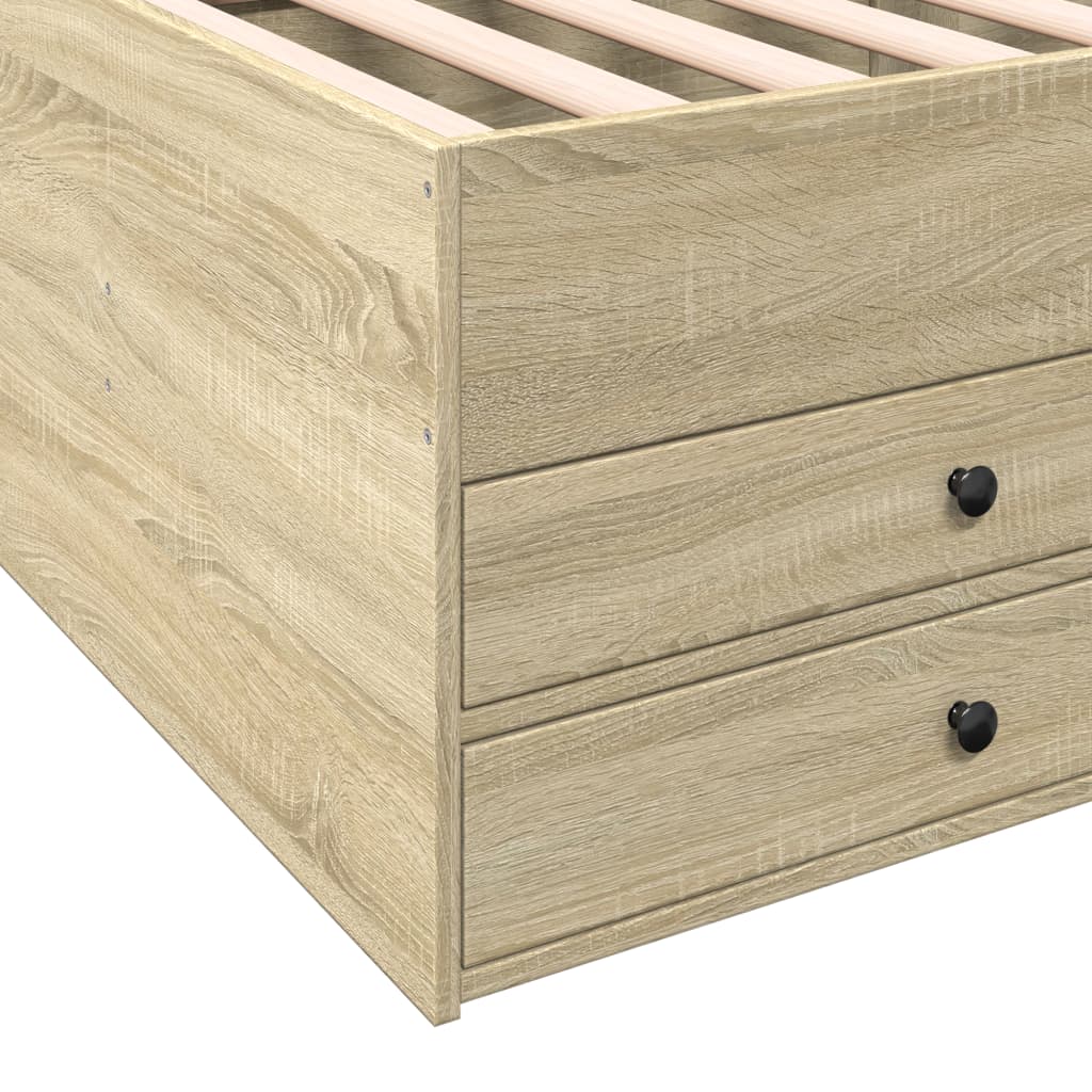 daybed med skuffer uden madras 100x200 cm sonoma-eg