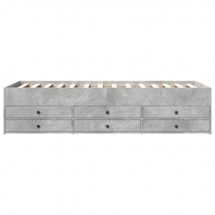 daybed med skuffer uden madras 100x200 cm betongrå