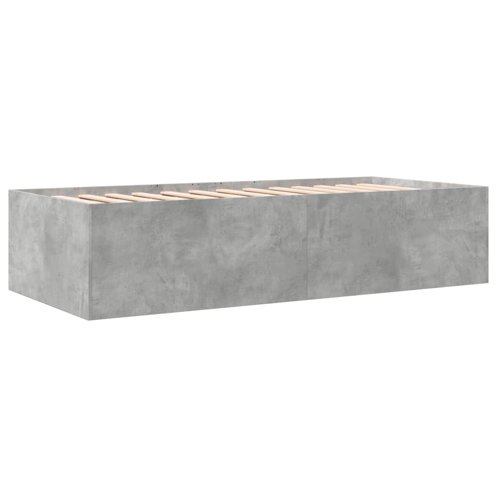 daybed med skuffer uden madras 100x200 cm betongrå