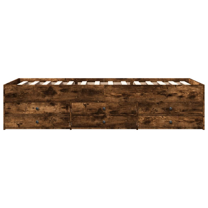 daybed med skuffer uden madras 100x200 cm røget eg