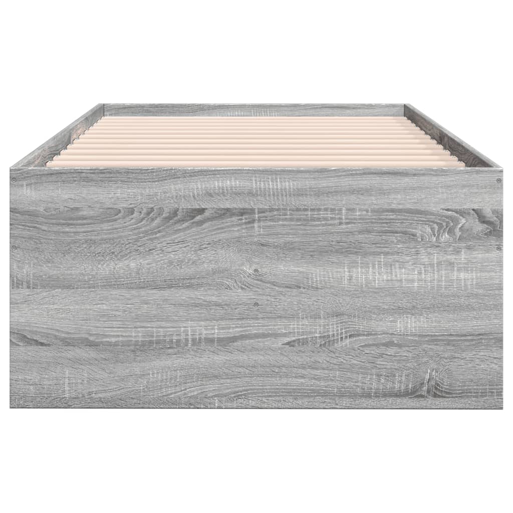 daybed med skuffer uden madras 100x200 cm grå sonoma-eg