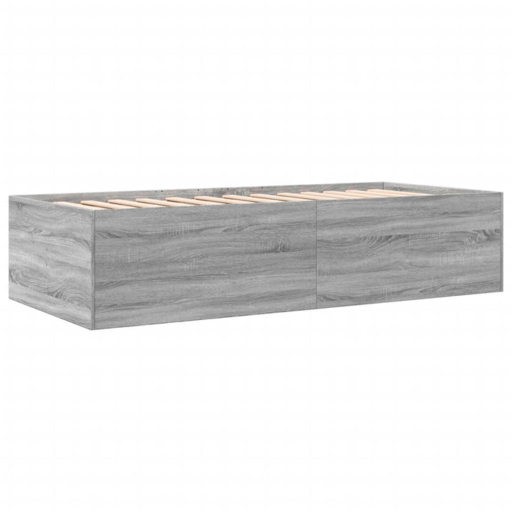 daybed med skuffer uden madras 100x200 cm grå sonoma-eg