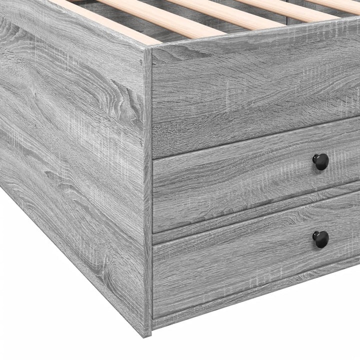 daybed med skuffer uden madras 100x200 cm grå sonoma-eg