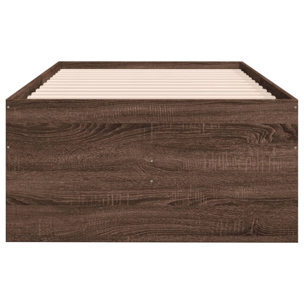 daybed med skuffer uden madras 100x200 cm brunt eg