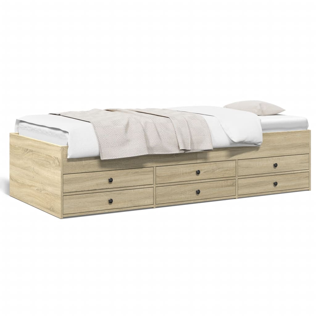 daybed med skuffer uden madras 90x200 cm sonoma-eg
