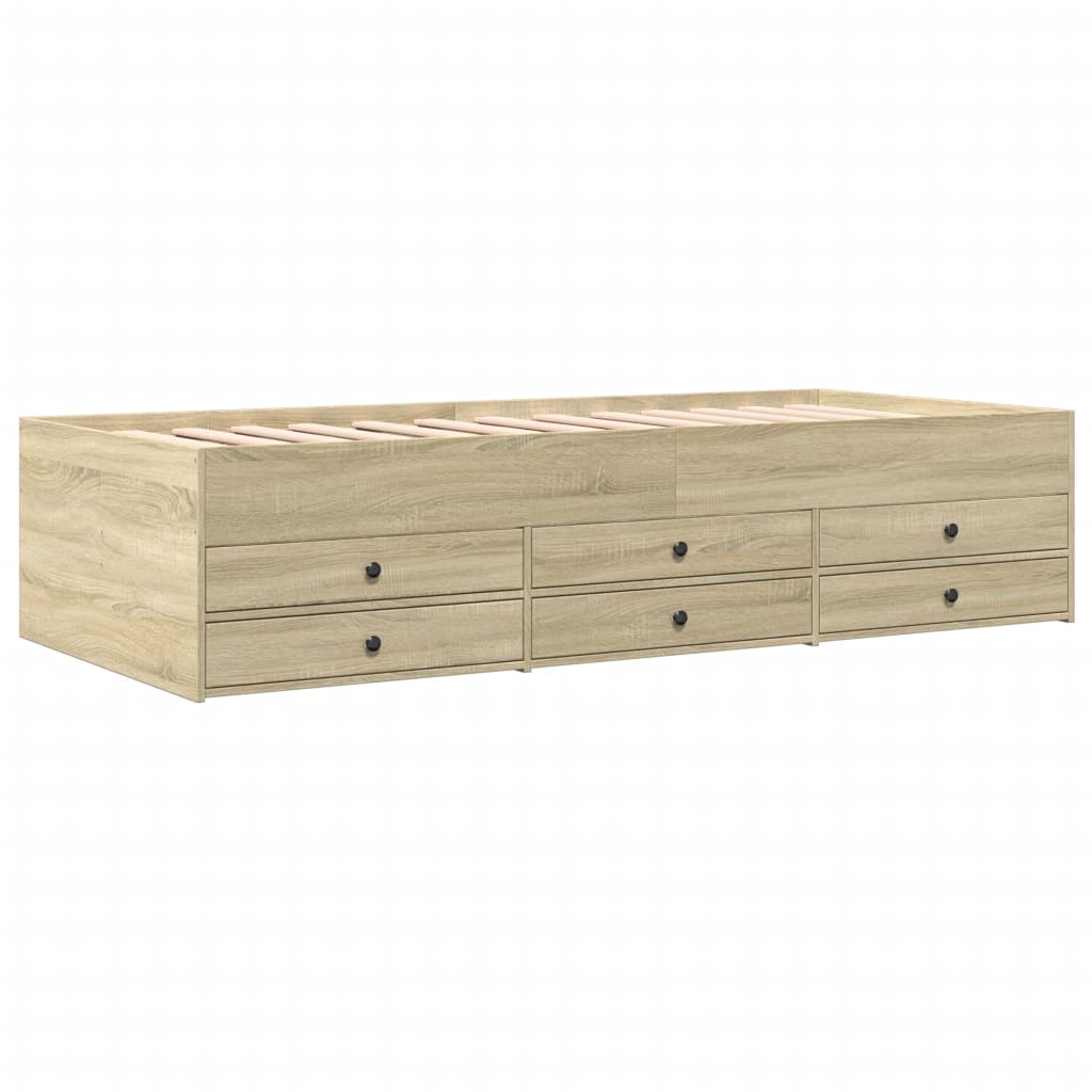 daybed med skuffer uden madras 90x200 cm sonoma-eg
