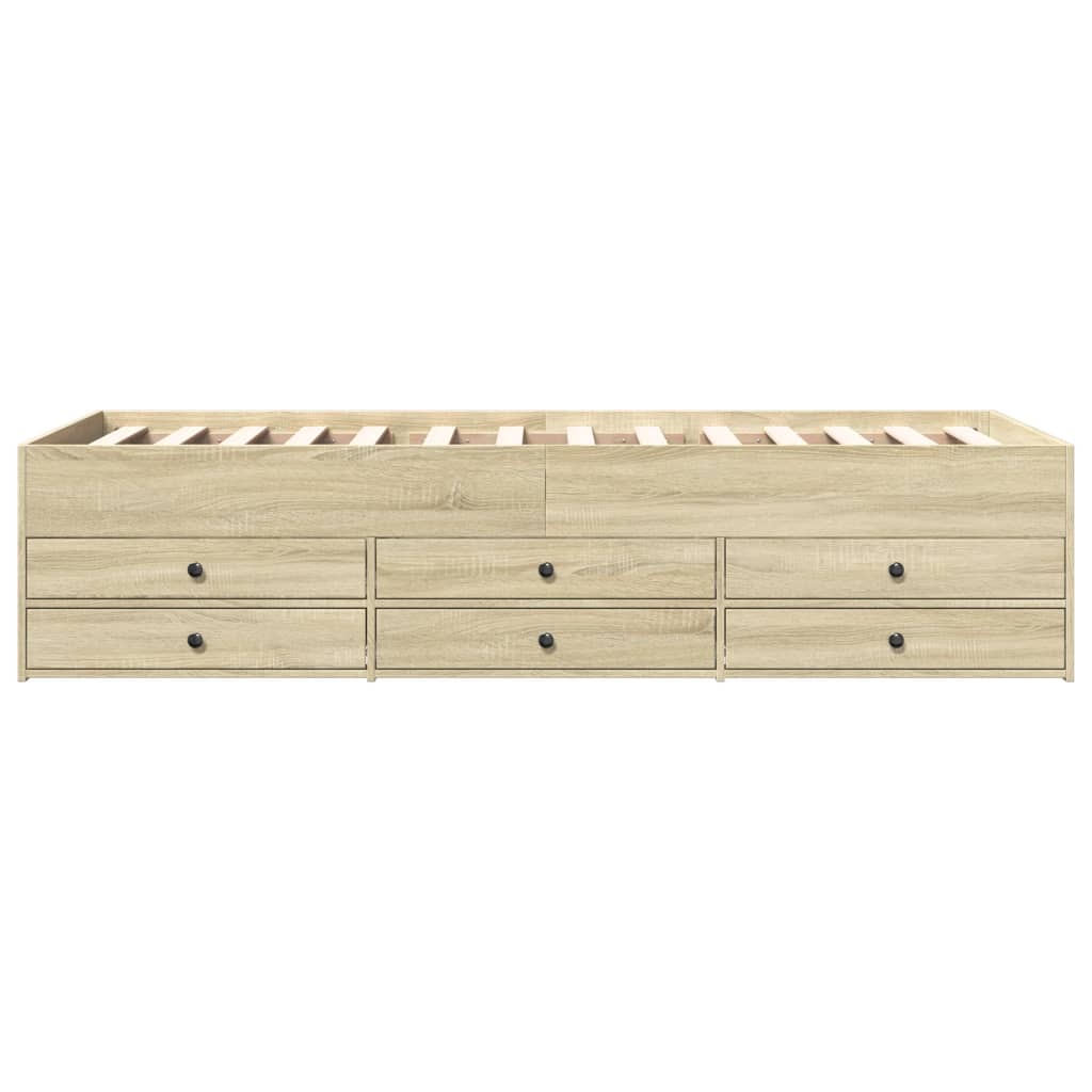 daybed med skuffer uden madras 90x200 cm sonoma-eg