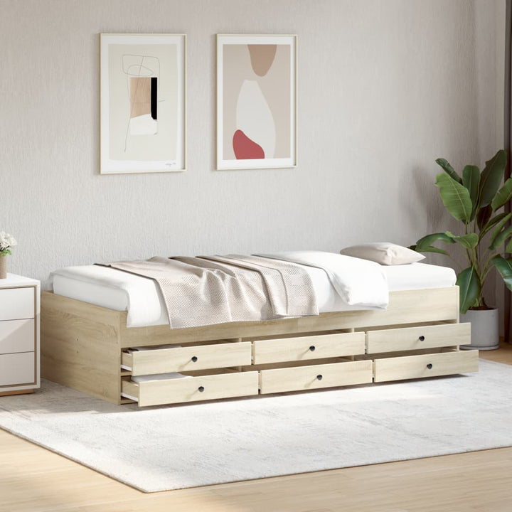 daybed med skuffer uden madras 90x200 cm sonoma-eg