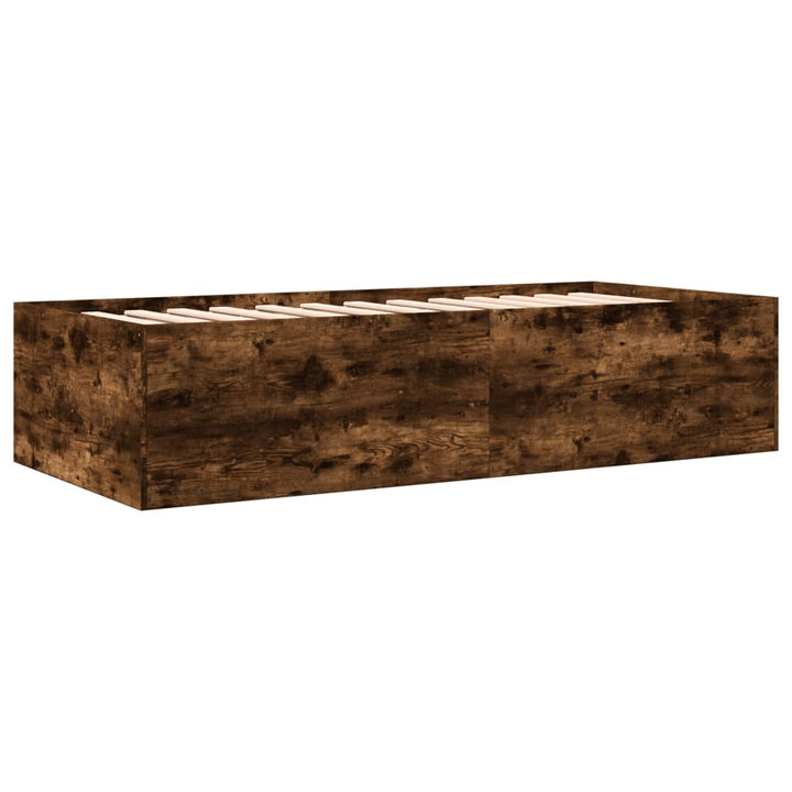 daybed med skuffer uden madras 90x200 cm røget eg