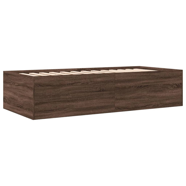daybed med skuffer uden madras 90x200 cm brunt eg