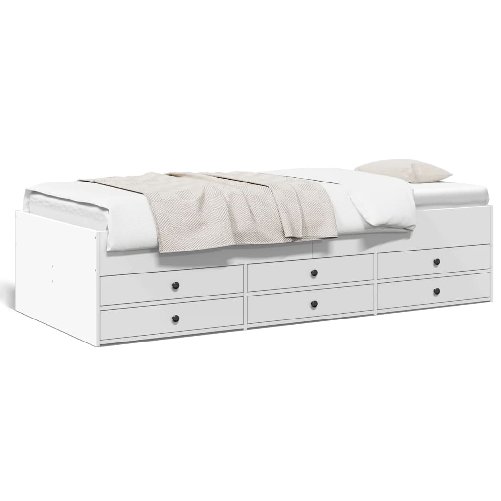 daybed med skuffer uden madras 90x190 cm hvid