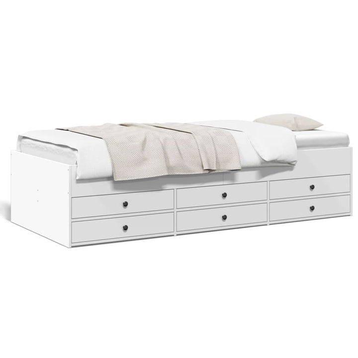 daybed med skuffer uden madras 90x190 cm hvid