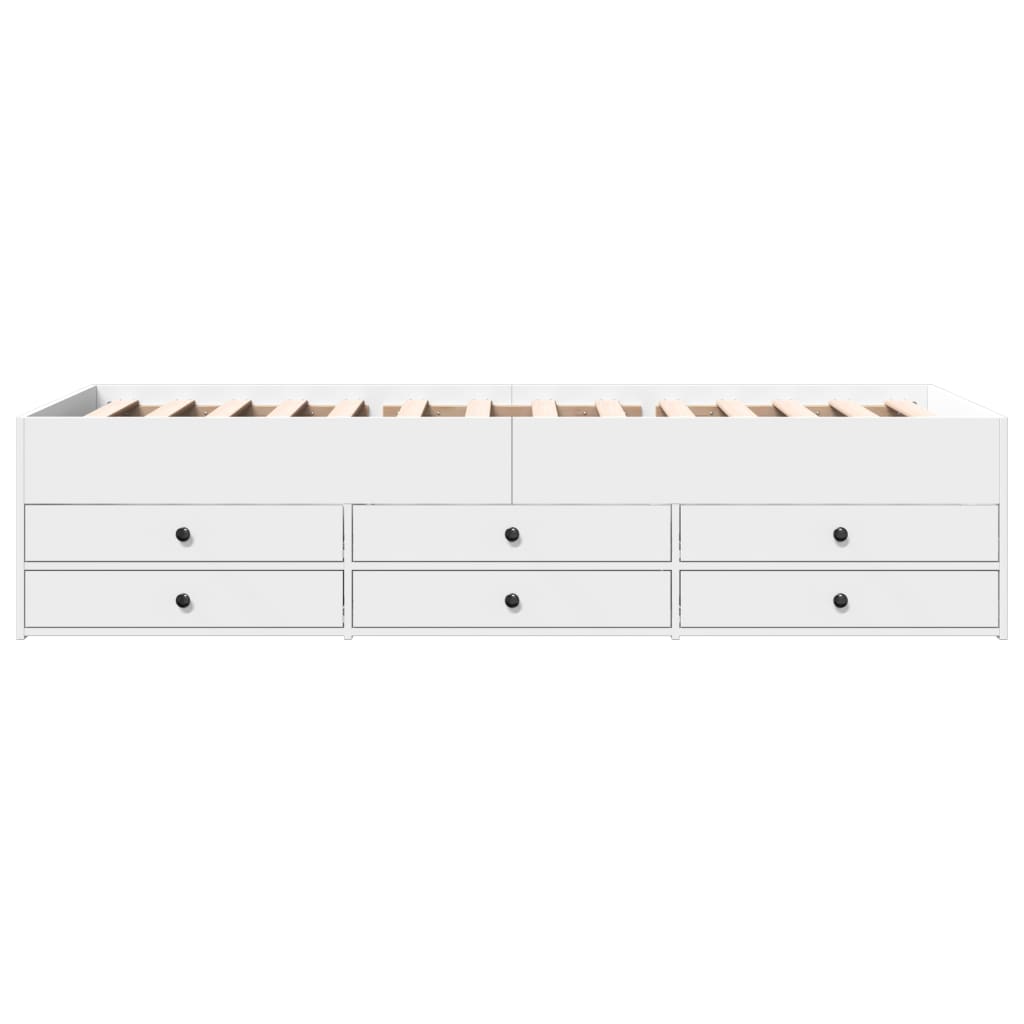 daybed med skuffer uden madras 90x190 cm hvid