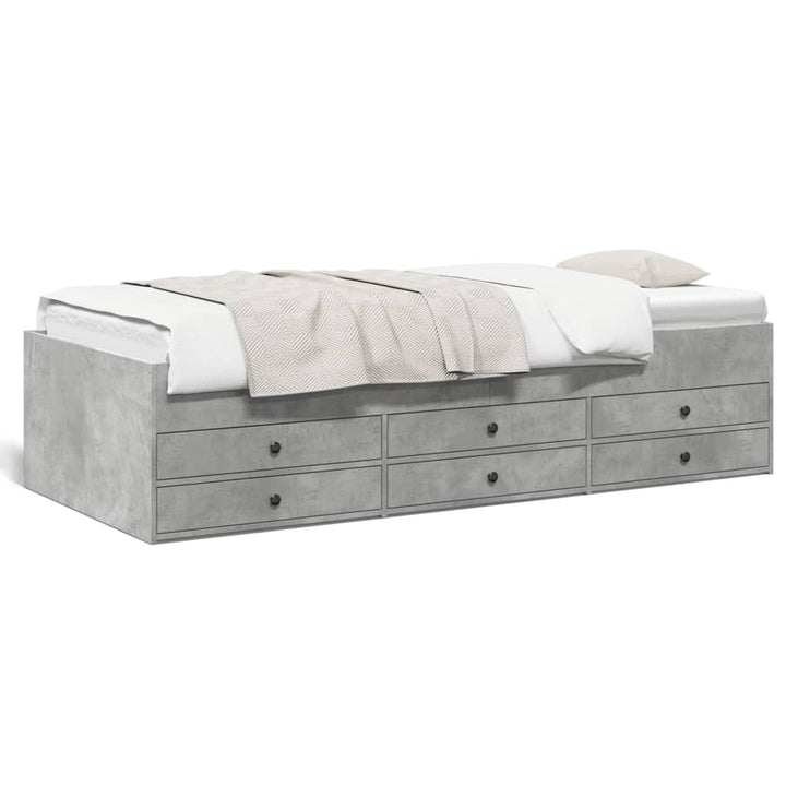 daybed med skuffer uden madras 90x190 cm betongrå