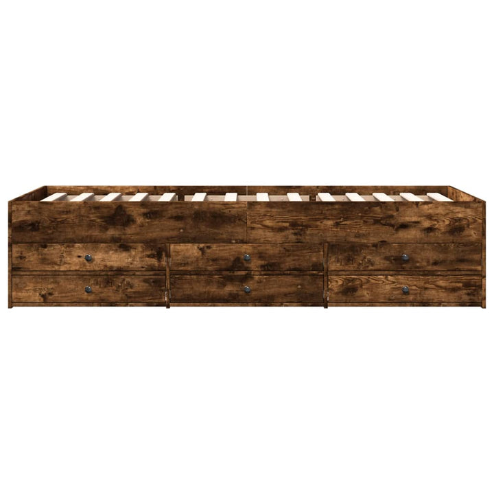 daybed med skuffer uden madras 90x190 cm røget eg