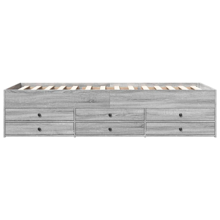 daybed med skuffer uden madras 90x190 cm grå sonoma-eg