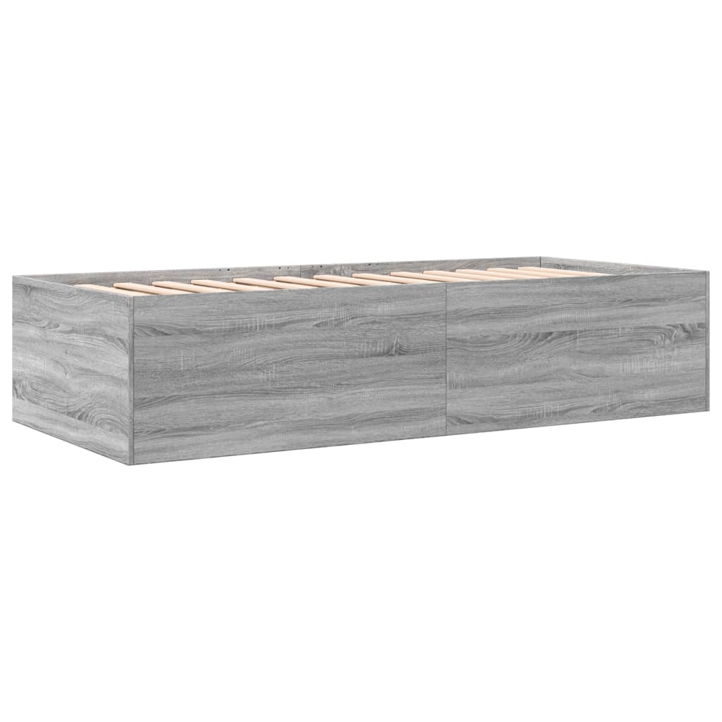 daybed med skuffer uden madras 90x190 cm grå sonoma-eg