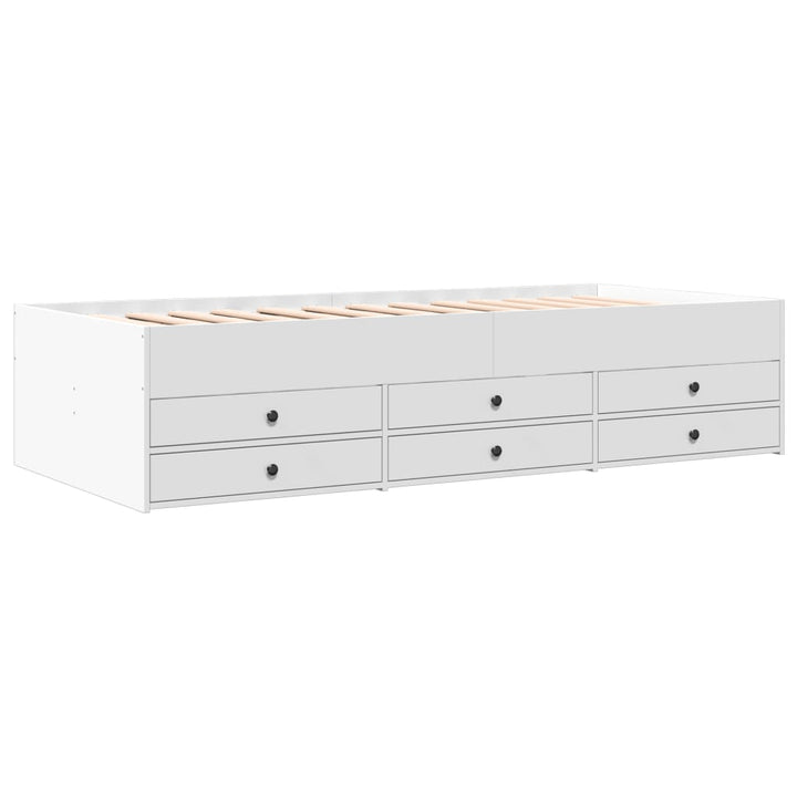 daybed med skuffer uden madras 75x190 cm hvid