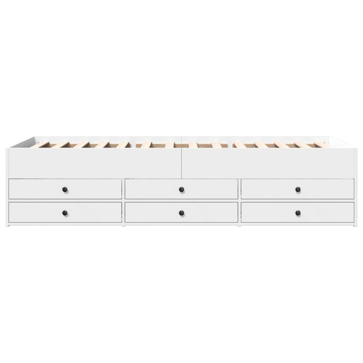 daybed med skuffer uden madras 75x190 cm hvid