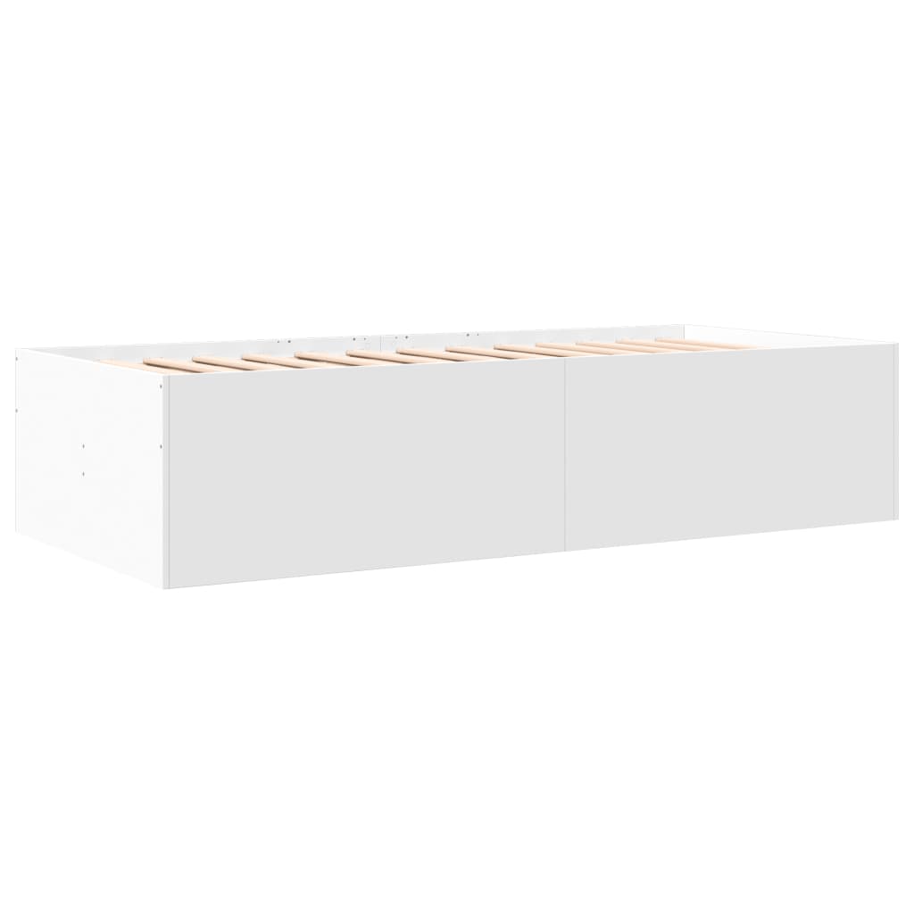 daybed med skuffer uden madras 75x190 cm hvid