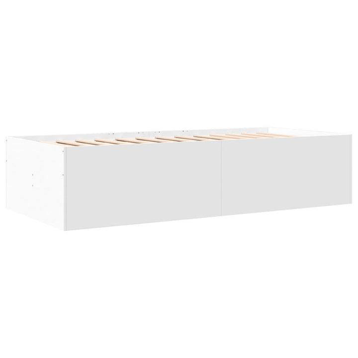 daybed med skuffer uden madras 75x190 cm hvid