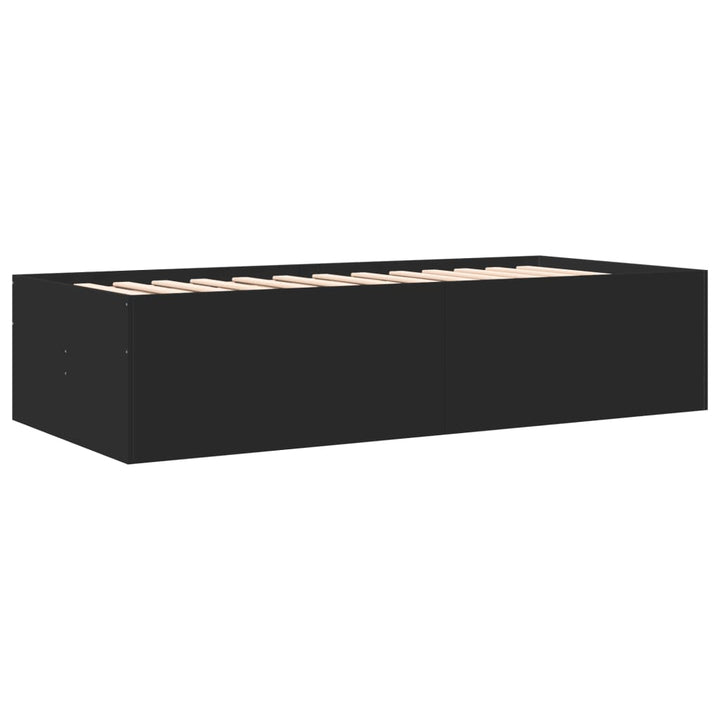 daybed med skuffer uden madras 75x190 cm sort