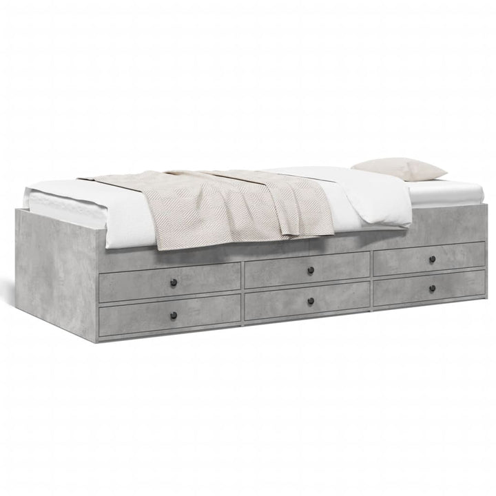 daybed med skuffer uden madras 75x190 cm betongrå