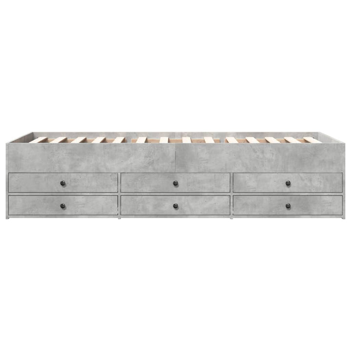 daybed med skuffer uden madras 75x190 cm betongrå