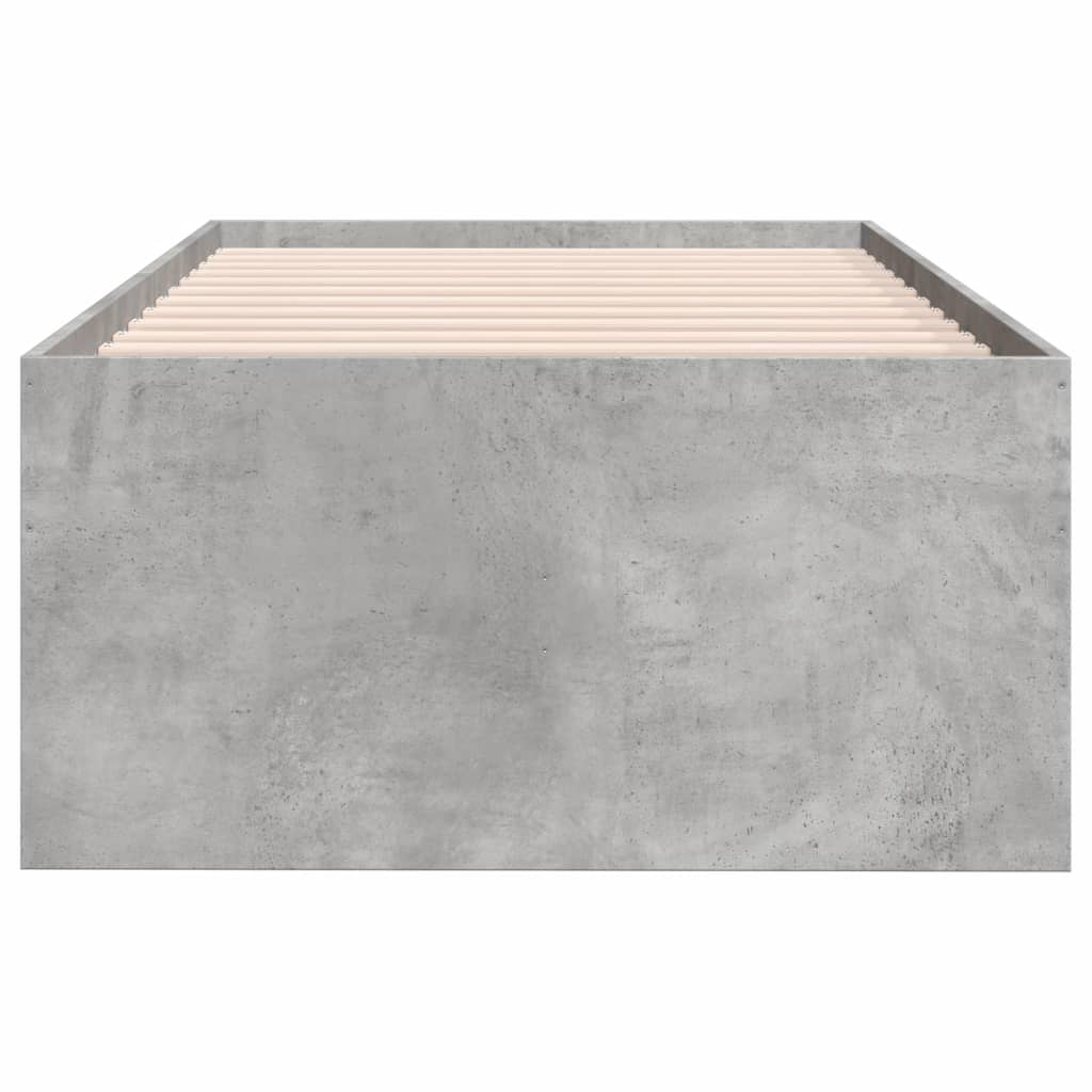 daybed med skuffer uden madras 75x190 cm betongrå