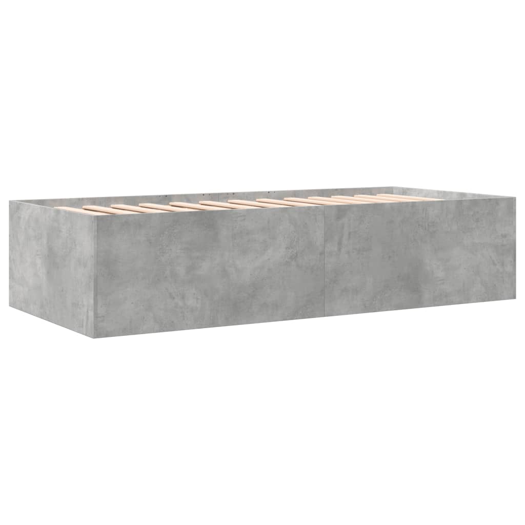 daybed med skuffer uden madras 75x190 cm betongrå
