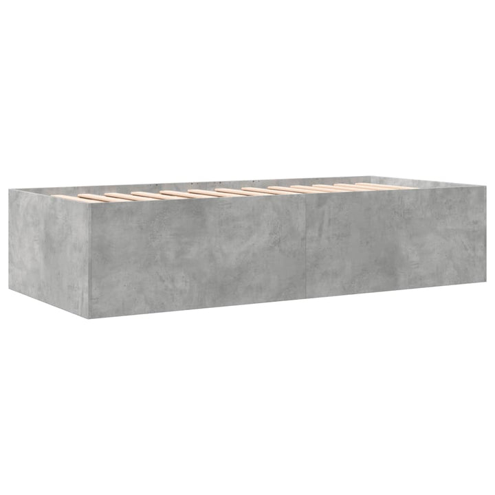 daybed med skuffer uden madras 75x190 cm betongrå