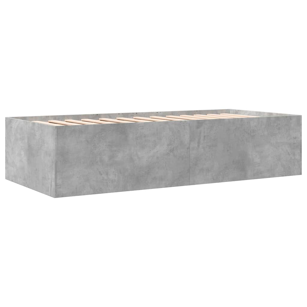 daybed med skuffer uden madras 75x190 cm betongrå