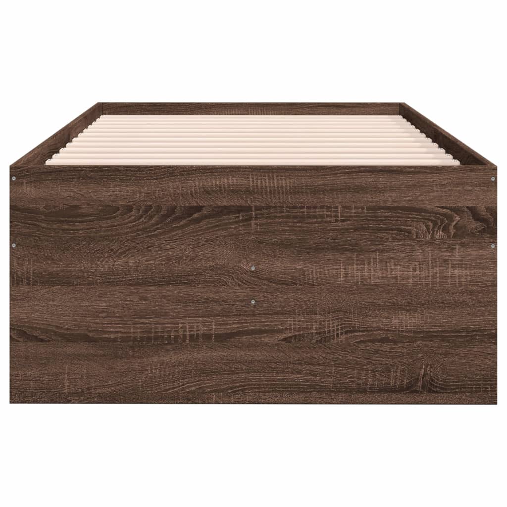 daybed med skuffer uden madras 75x190 cm brunt eg