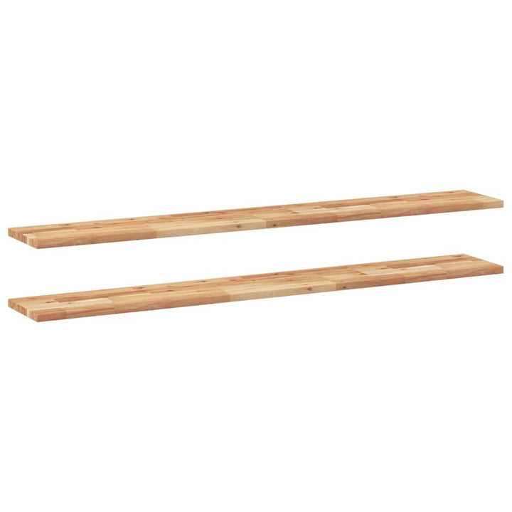 væghylder 2 stk. 120x20x2 cm oliebehandlet massivt akacietræ