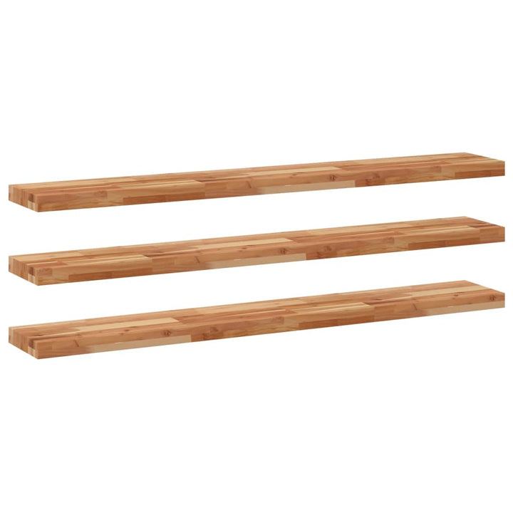 væghylder 3 stk. 120x20x4 cm oliebehandlet massivt akacietræ