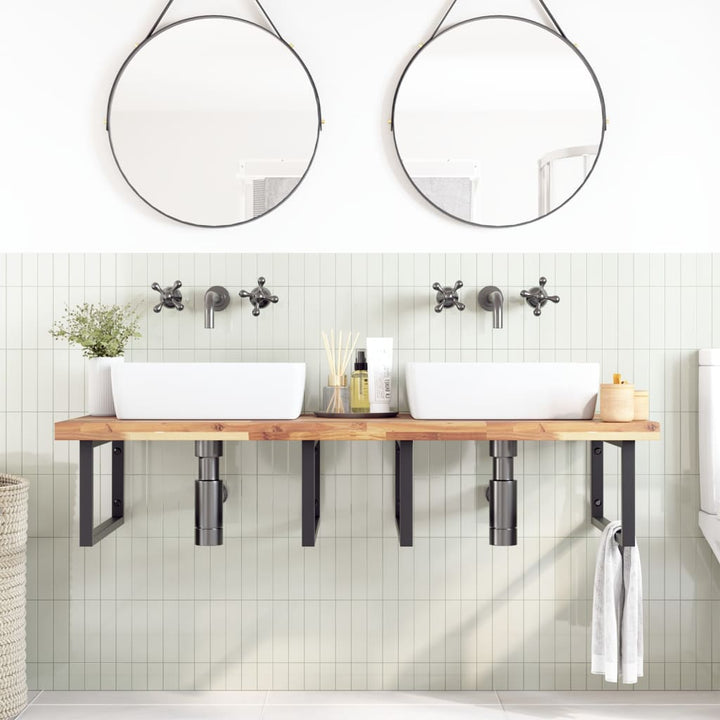 bordplade til toiletbord 140x60x4 cm ubehandlet massivt akacie